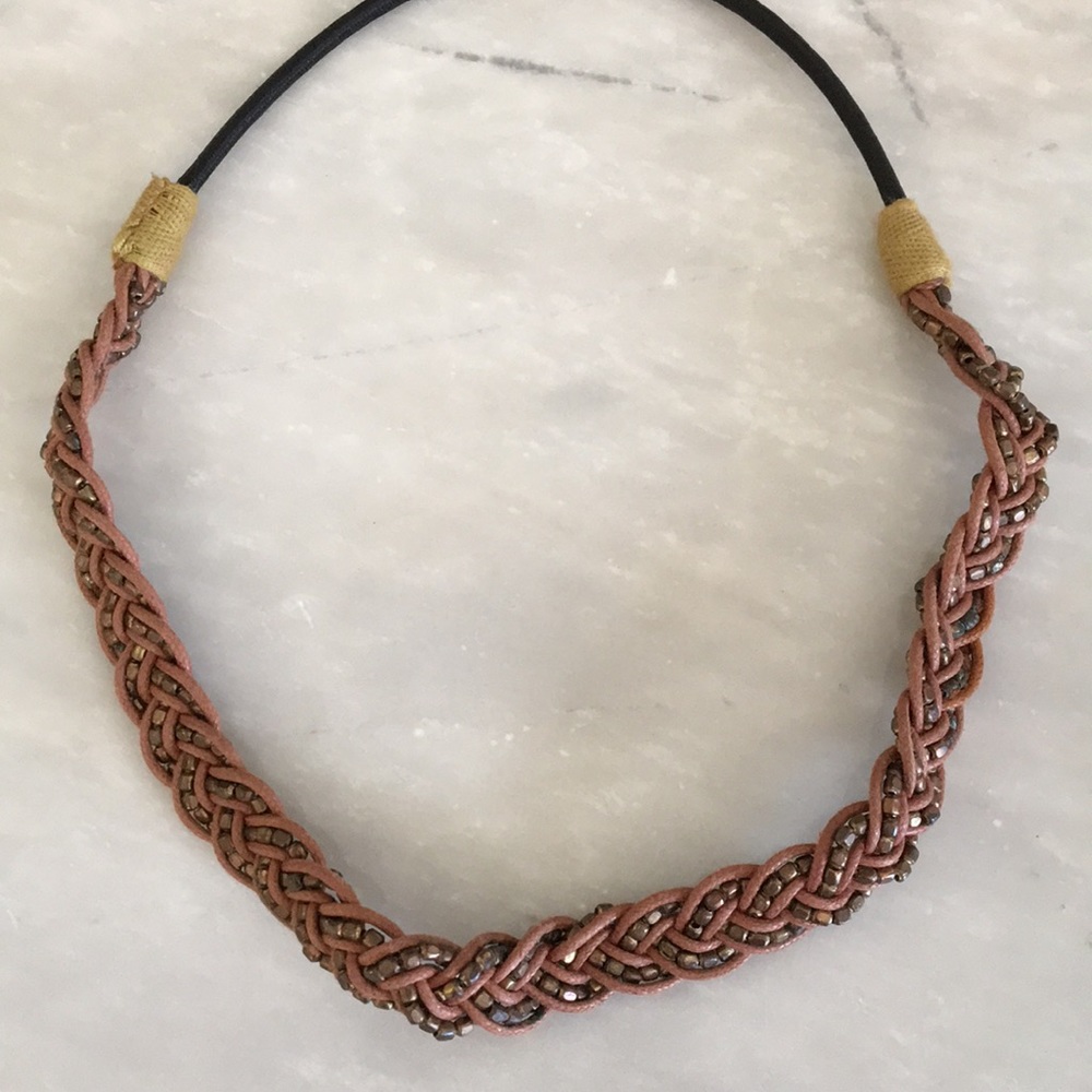 Leather braided headband